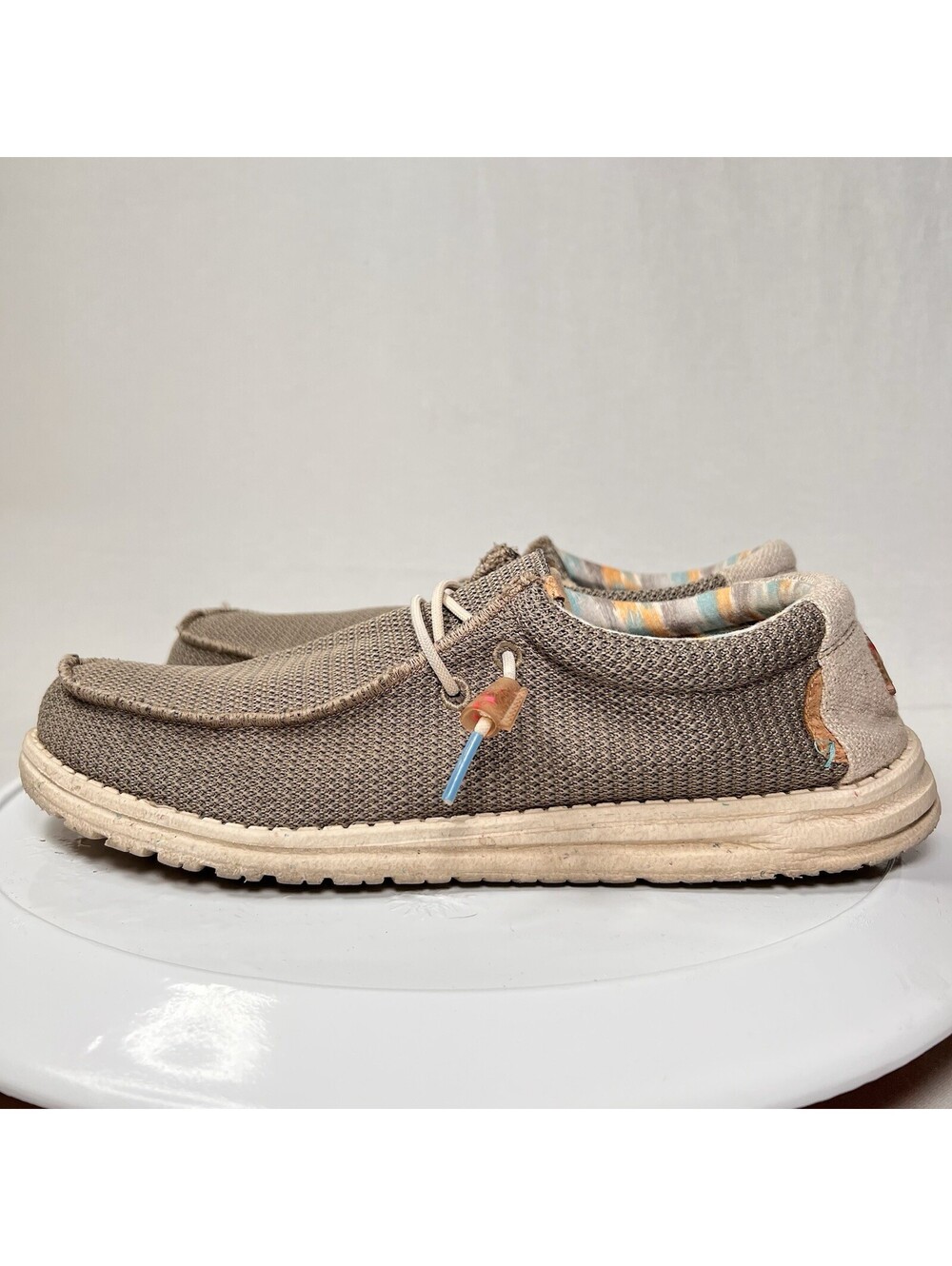 Hey Dude Wally Sox Shoes Sand Stretch Fabric Slip On Comfort Sneakers Men’s 12